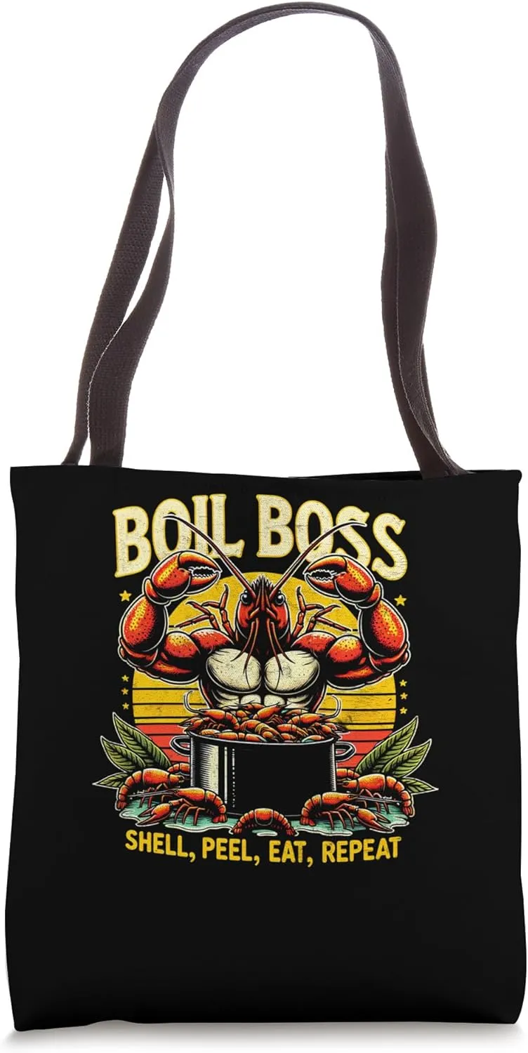 Vintage Crawfish Boil Boss Louisiana Cajun Seafood Festival Tote Bag