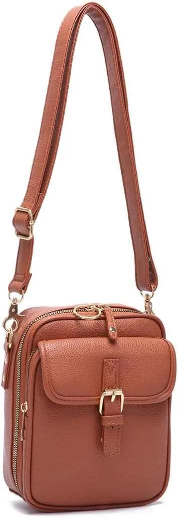 Vintage Crossbody Bags for Women, Anti Theft Purse With 10 Card Slot Messenger Shoulder Handbag Built In Wallet