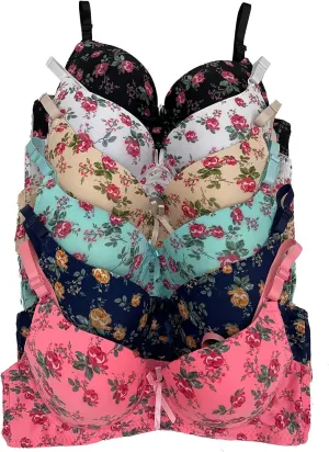 Viola's Secret Women Bras 6 Packs of T-Shirt Bra D Cup DD Cup 34D 36D 38D 40D 42D 36DD 38DD 40DD 42DD 44DD