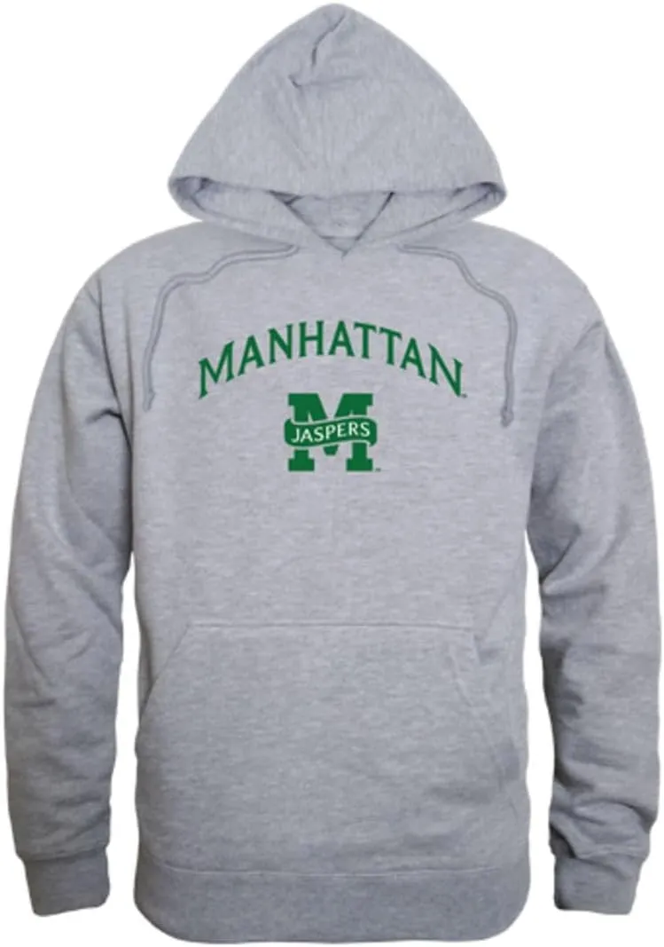 W Republic Manhattan College Jaspers Campus Fleece Hoodie Sweatshirts Heather Grey XX-Large
