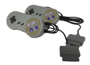 W4W Remote Control Compatible with Super Nintendo SNES - 7 Pin Connector - Pack of Two Controllers (2 Pack)