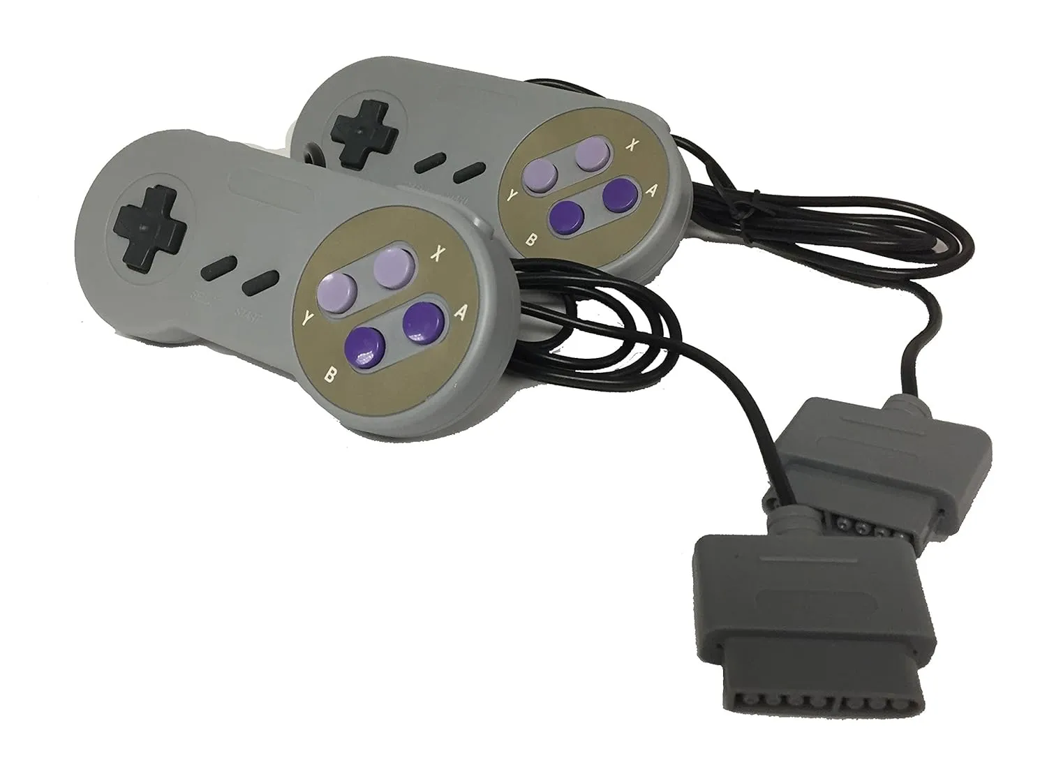 W4W Remote Control Compatible with Super Nintendo SNES - 7 Pin Connector - Pack of Two Controllers (2 Pack)