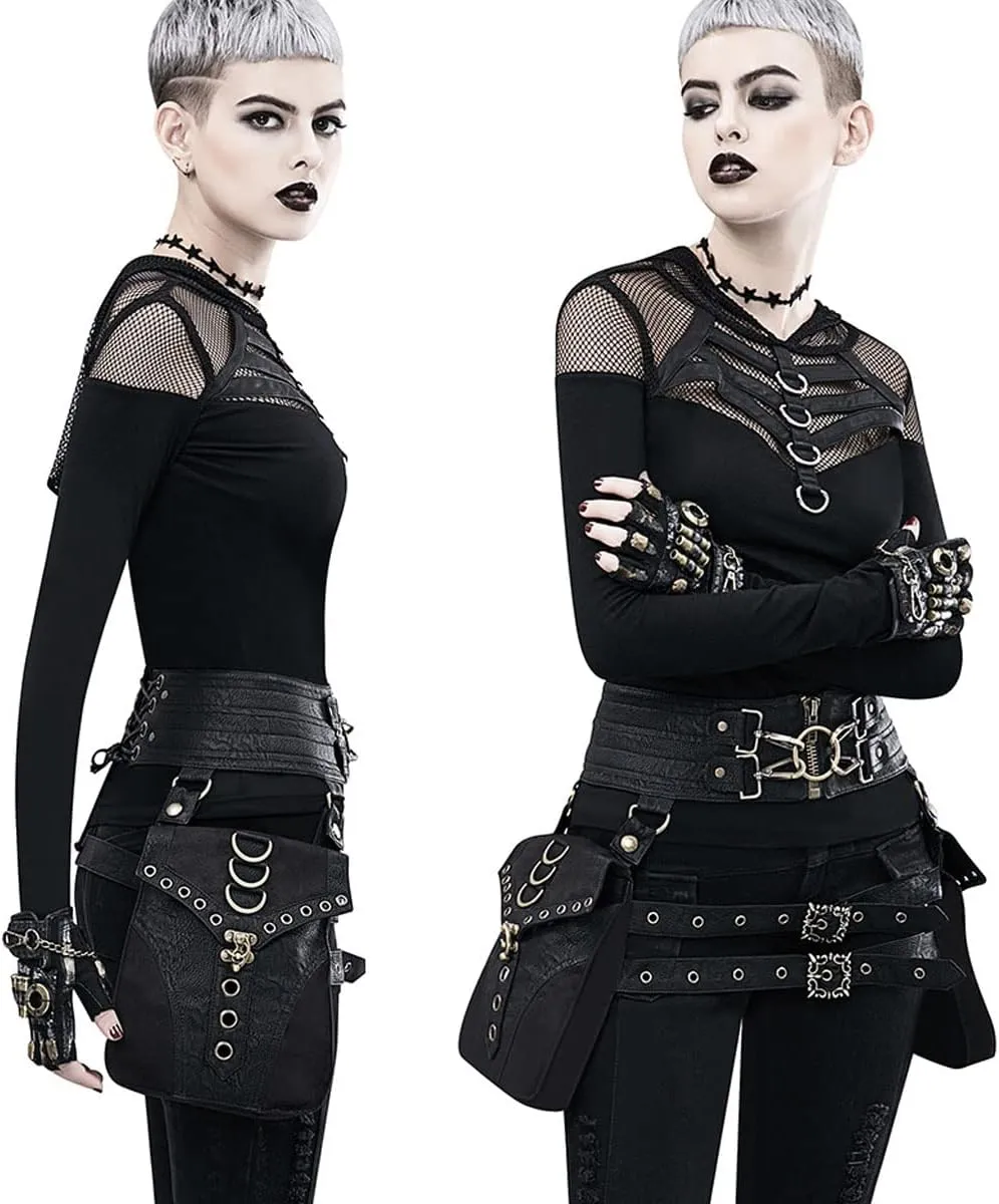 Waist Bag Belt Purse Crossover Fanny Pack Wallet Waist Corset Hip Leg Pouch Motorcycle Retro Halloween Renaissance Costume (Cor)
