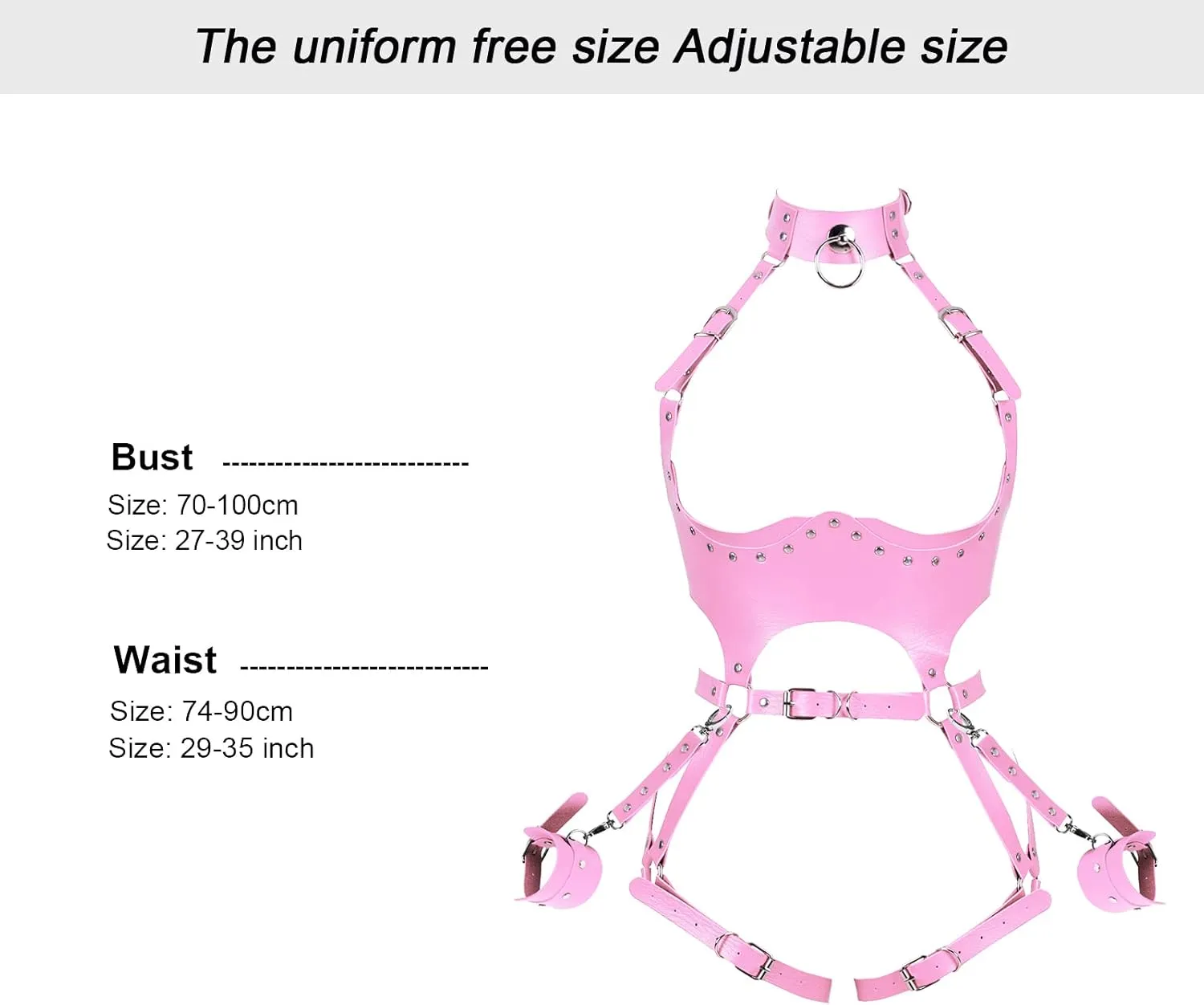 Waist Garter belt Punk Full body harness for women Photography Dance Rock Halloween Leather cage Chest strap set
