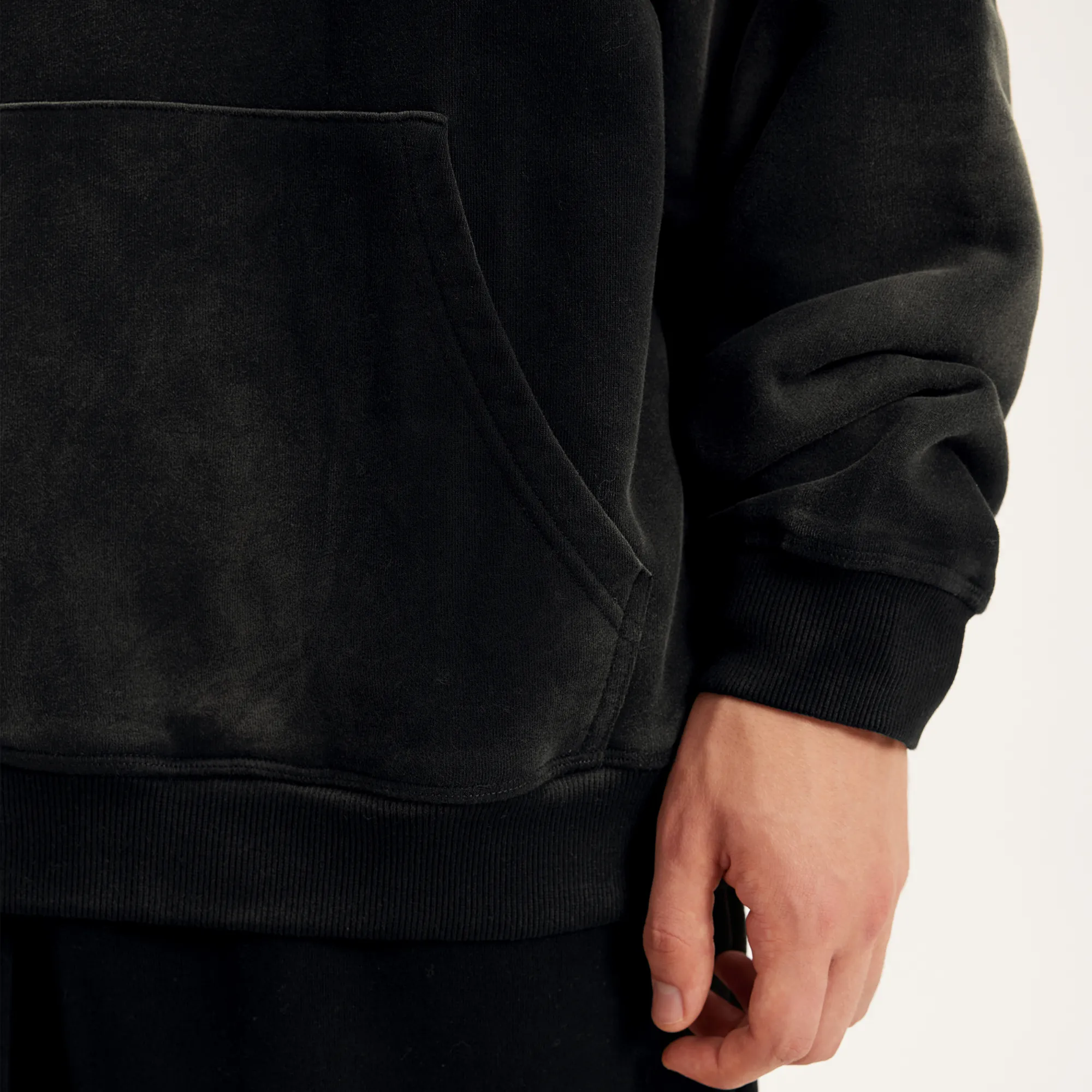 Washed Black Oversized Hoodie x Drop Shoulder Streetwear Hoodie