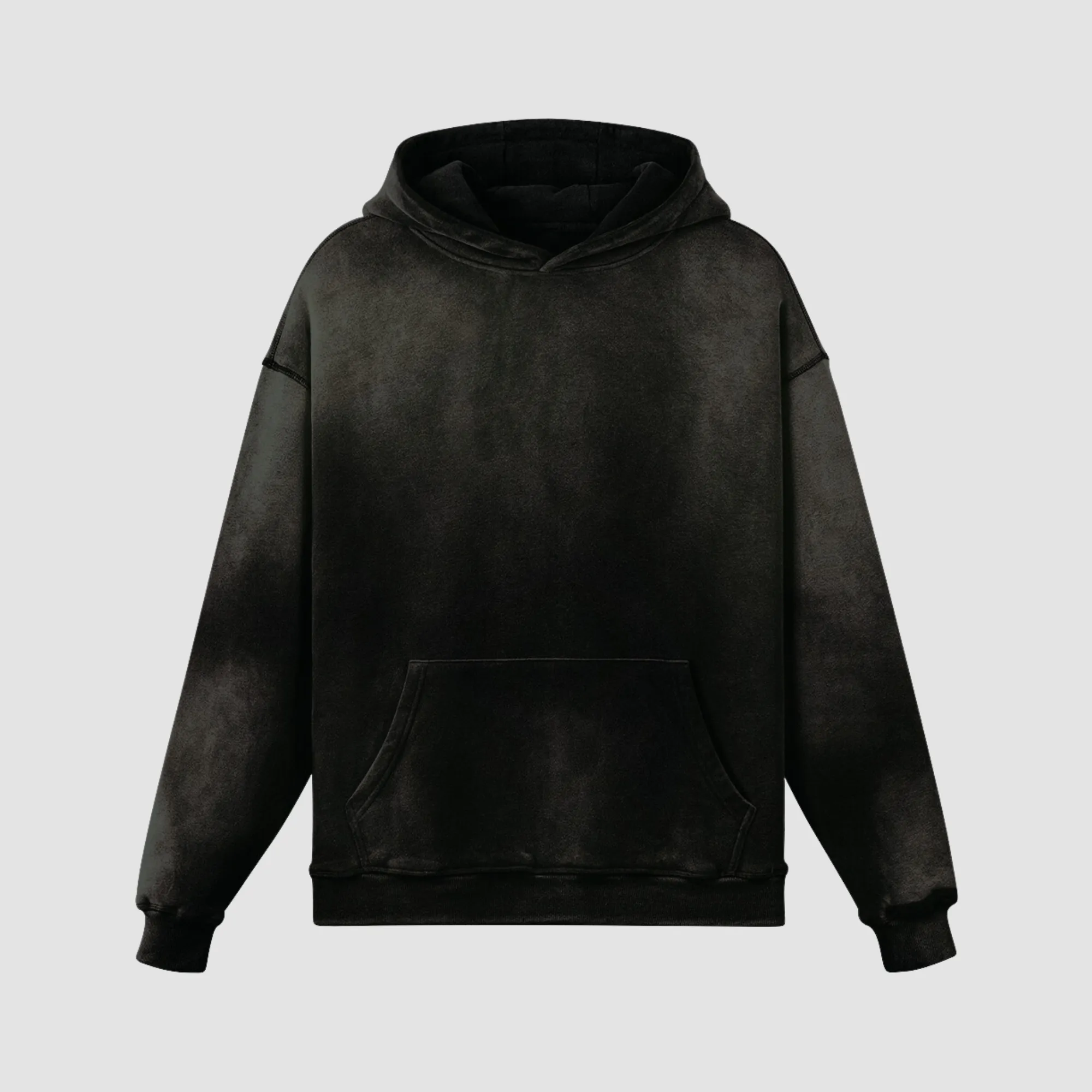 Washed Black Oversized Hoodie x Drop Shoulder Streetwear Hoodie