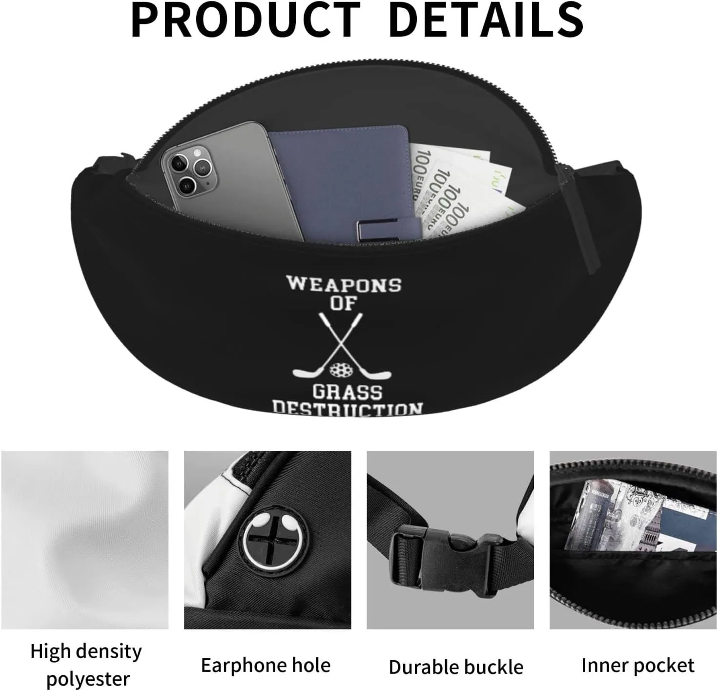 Weapon Of Grass Destruction Unisex Adjustable Waist Bag Outdoor Sports Running Waist Bag Business Travel Phone Bag