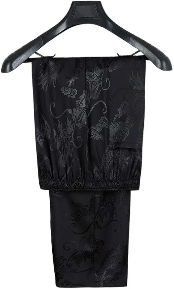 wecotton Tang Suit Men Hanfu Chinese Traditional Clothes Kung Fu Shirt Uniform Long Sleeved Coat Tops and Pants