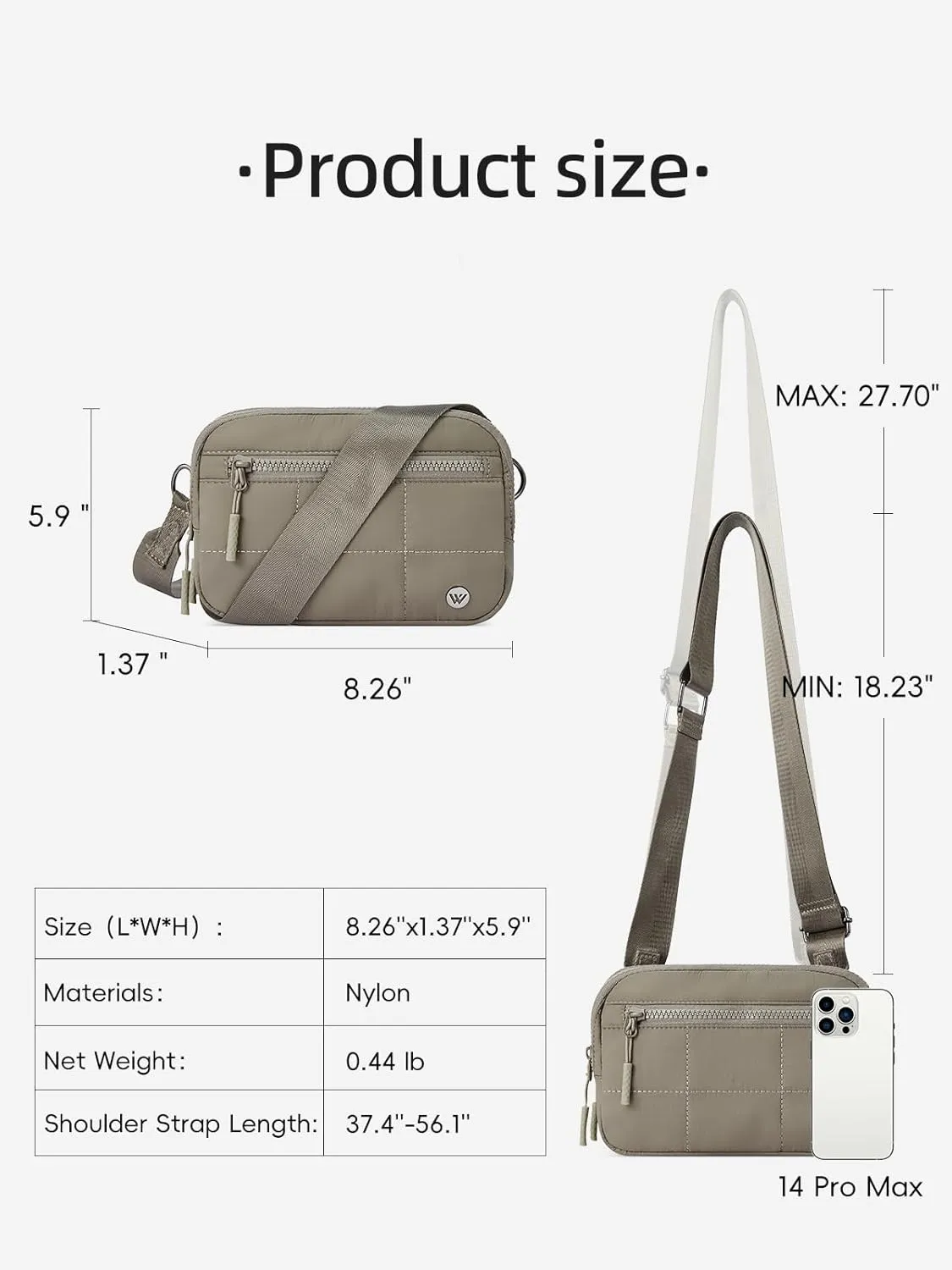 WESTBRONCO Small Crossbody Bags for Women Nylon with Adjustable Strap, Mini Crossbody Purse, Shoulder Bag Traveling Workout