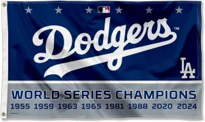 WinCraft Los Angeles Dodgers 8 Time World Champions Series 3x5 Flag
