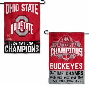 WinCraft OSU Buckeyes 2024 National Champions Double Sided Garden Flag