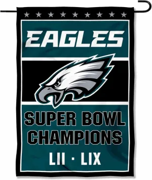 WinCraft Philadelphia Eagles 2 Time Champions Yard Garden Banner Flag