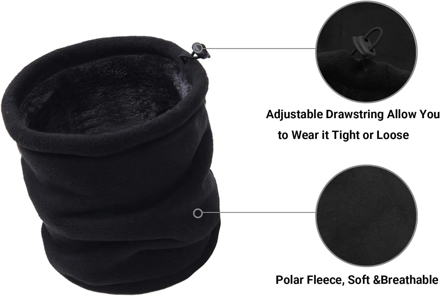 Winter Warm Versatile Polar Fleece Neck Gaiter Neck Warmer Face Mask Beanie Hat Thermal Snowboarding Ski Wear