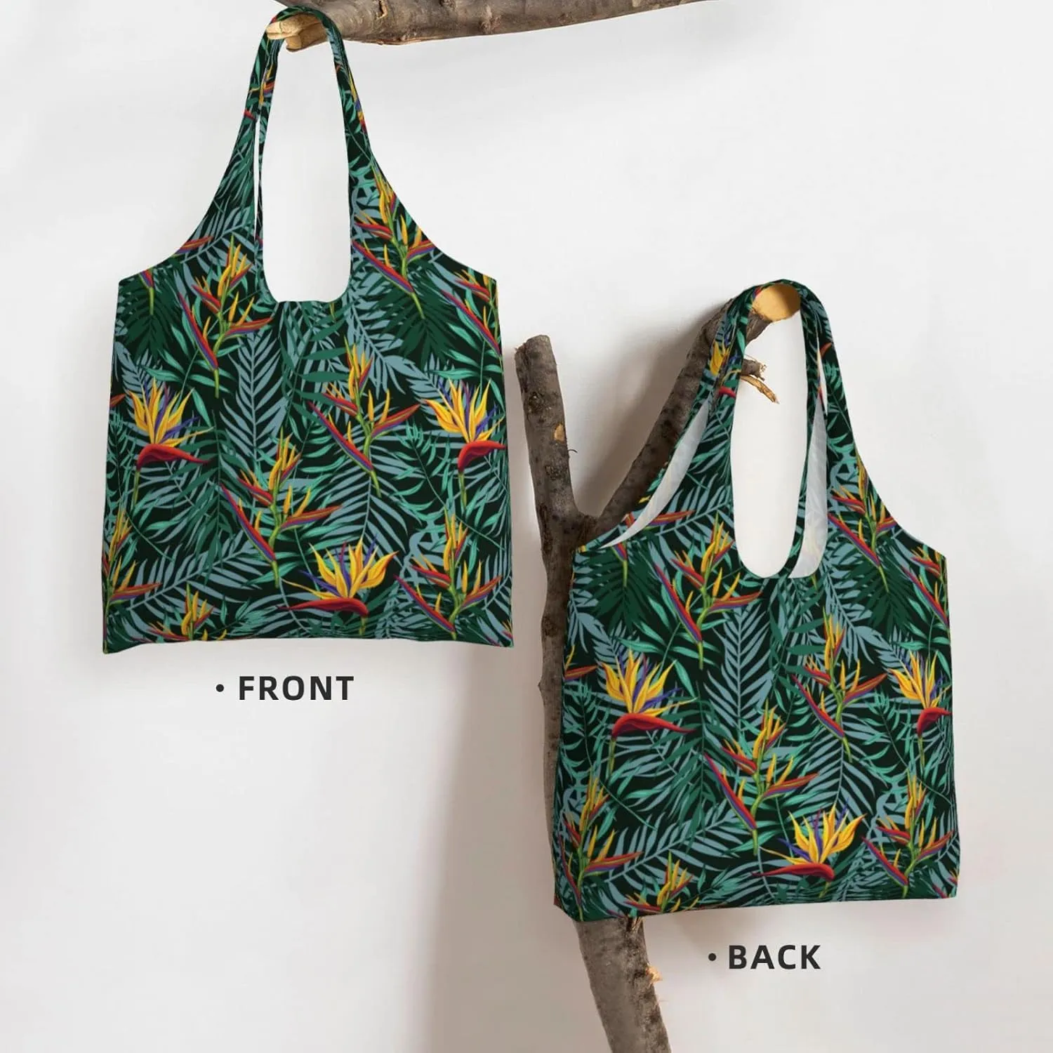 WOAIDY Reusable Grocery Bags for Kitchen, Foldable Durable Shopping Totes with 50lbs Capacity, Large Tote Bags with Handles