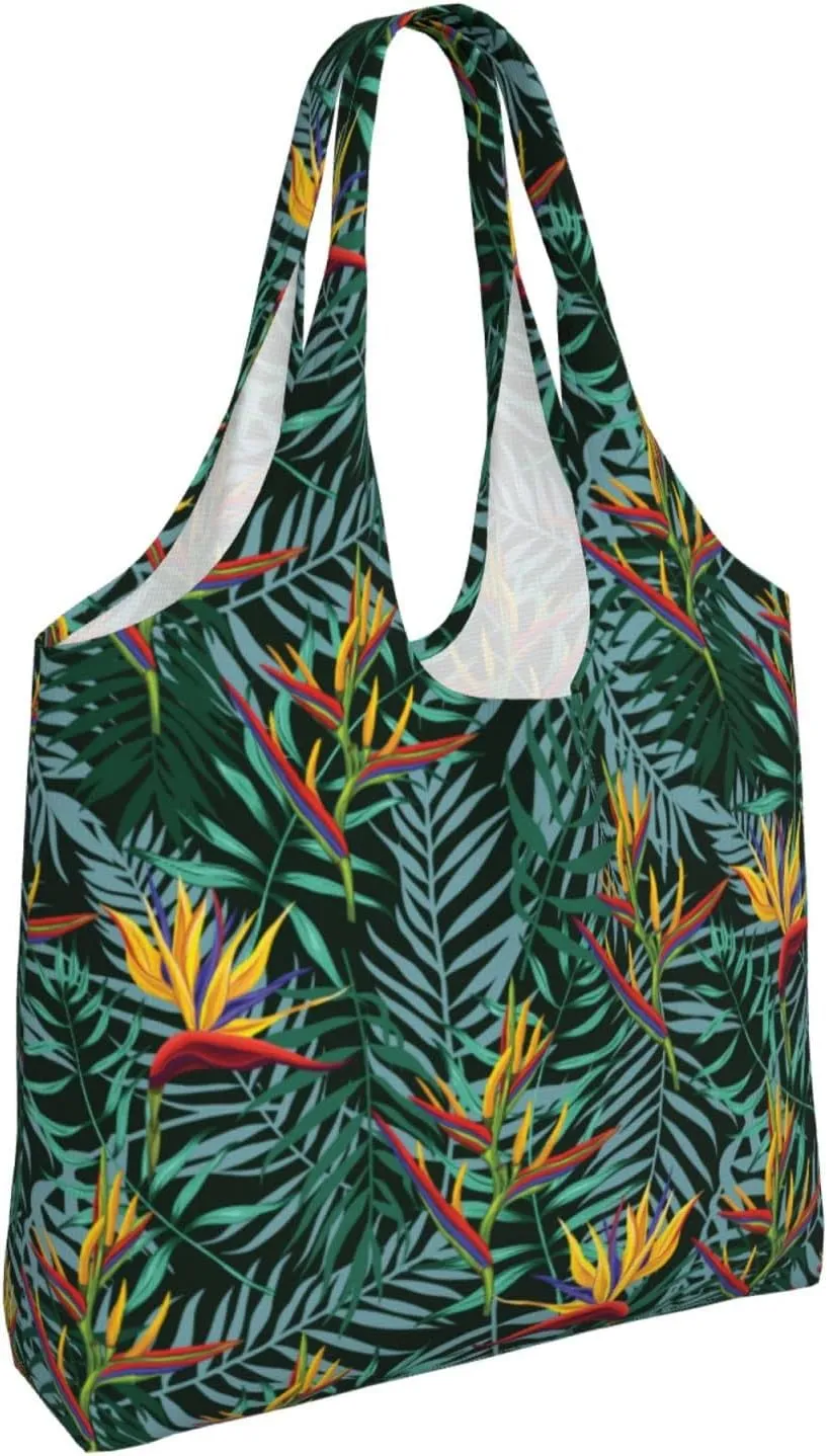 WOAIDY Reusable Grocery Bags for Kitchen, Foldable Durable Shopping Totes with 50lbs Capacity, Large Tote Bags with Handles
