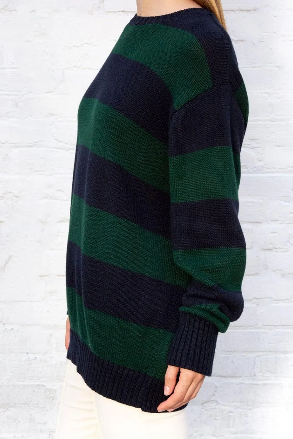 Women Y2K Striped Sweater Knit Oversized Long Sleeve Pullover Sweaters 90S Harajuku Preppy E-Girl Streetwear