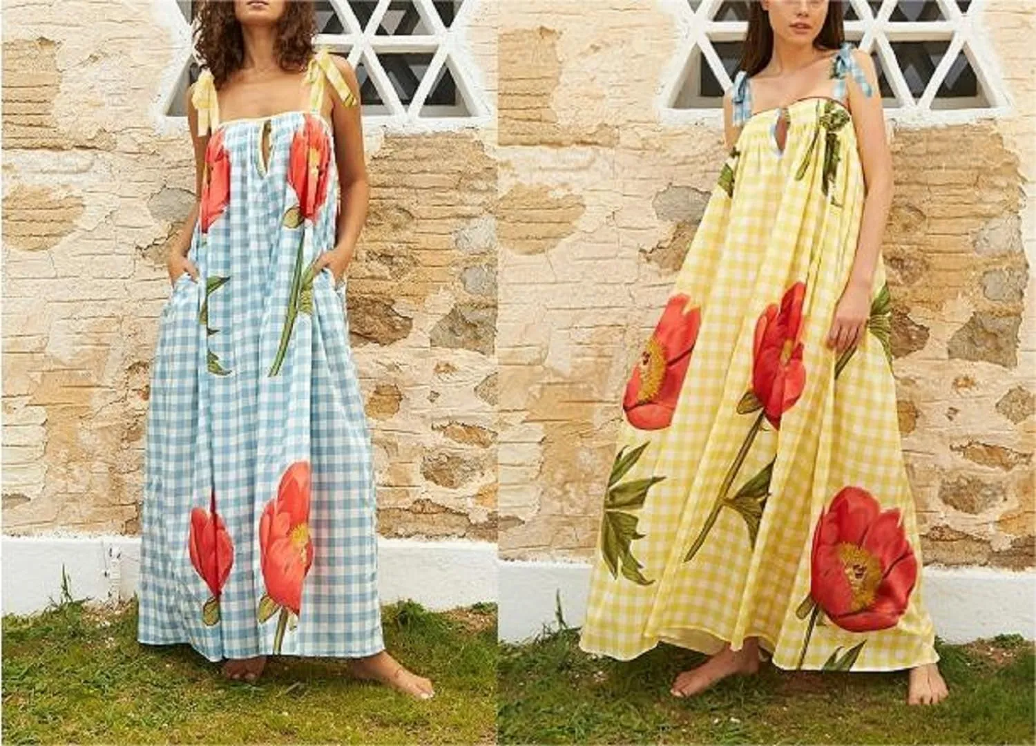 Women Y2k Summer Bohemia Dress Graffiti Square Neck Tie Shoulder Maxi Dress 2024 Backless Beach Sundress