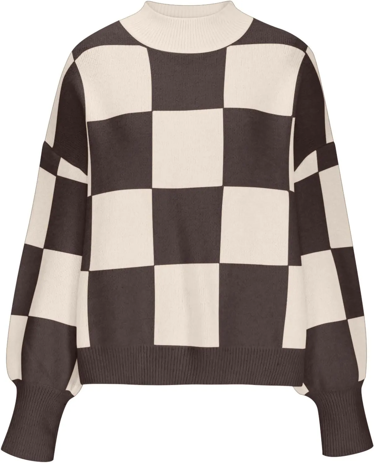 Women's 2024 Fall Fashion Long Sleeve Crewneck Sweaters Color Block Ribbed Knit Loose Pullover Sweater Tops Winter