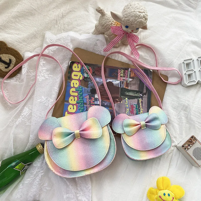 Women's & Children's & Korean Style Cute Colorful Sequined Bow Crossbody Bags