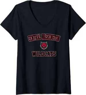 Womens Central Washington University Wildcats Campus Classic V-Neck T-Shirt
