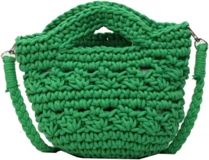 Women's Fashion Cotton Rope Purse Hand-woven Shoulder Crossbody Bag Casual Small Totes Cute Beach Vacation Net Bag