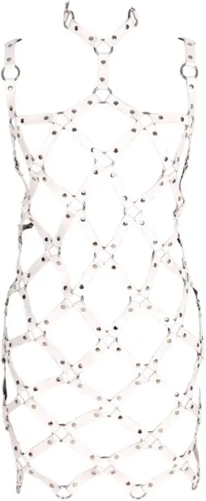 Women's full body harness bra Chest strap Punk gothic skirt Leather lingerie cage set Waist belt Dance Photography Rock