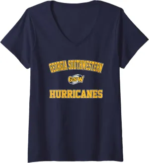Womens Georgia Southwestern State GSW Hurricanes Campus Classic V-Neck T-Shirt