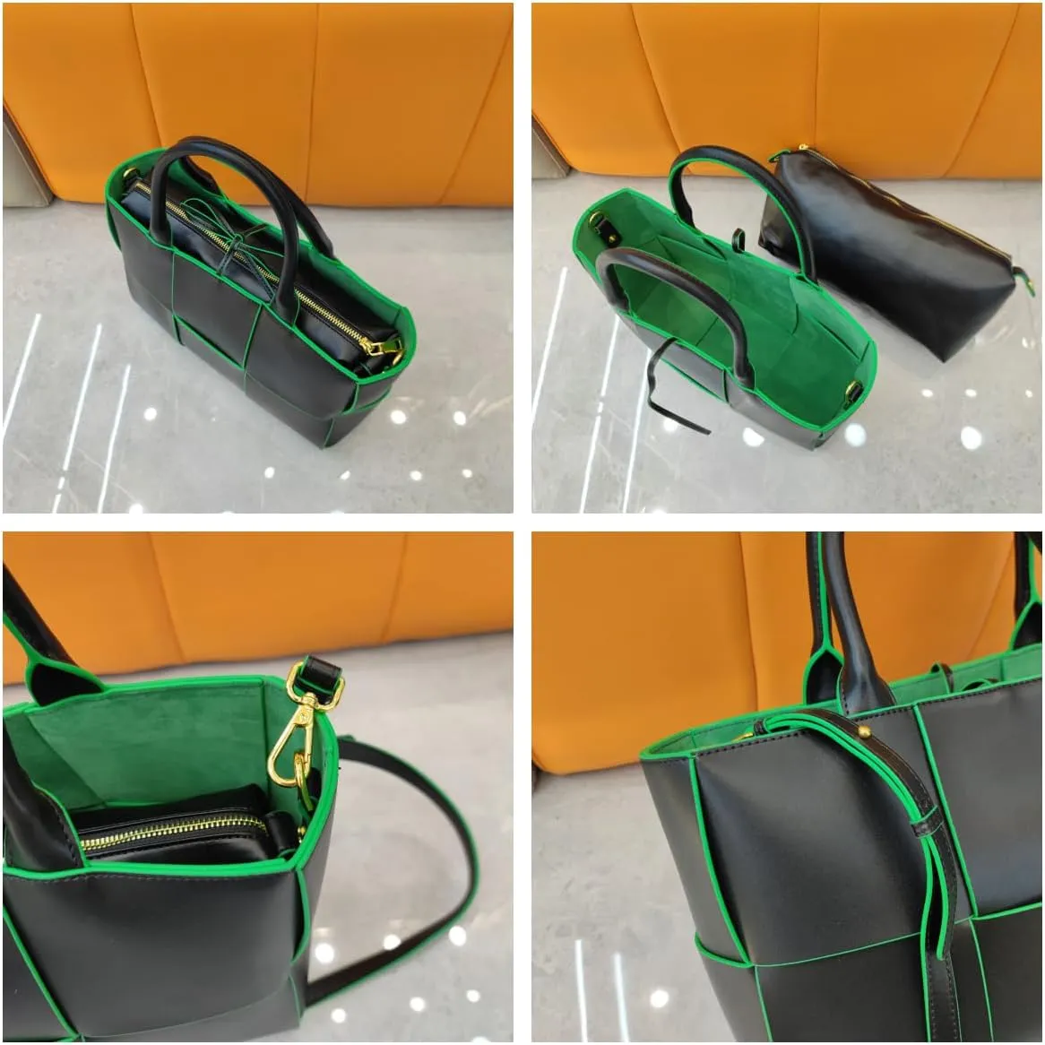 Women's Leather Woven Large Capacity Totes Handbag Commuting Hand Carry Shoulder Crossbody Bag Pillow Bag Versatile Hobo