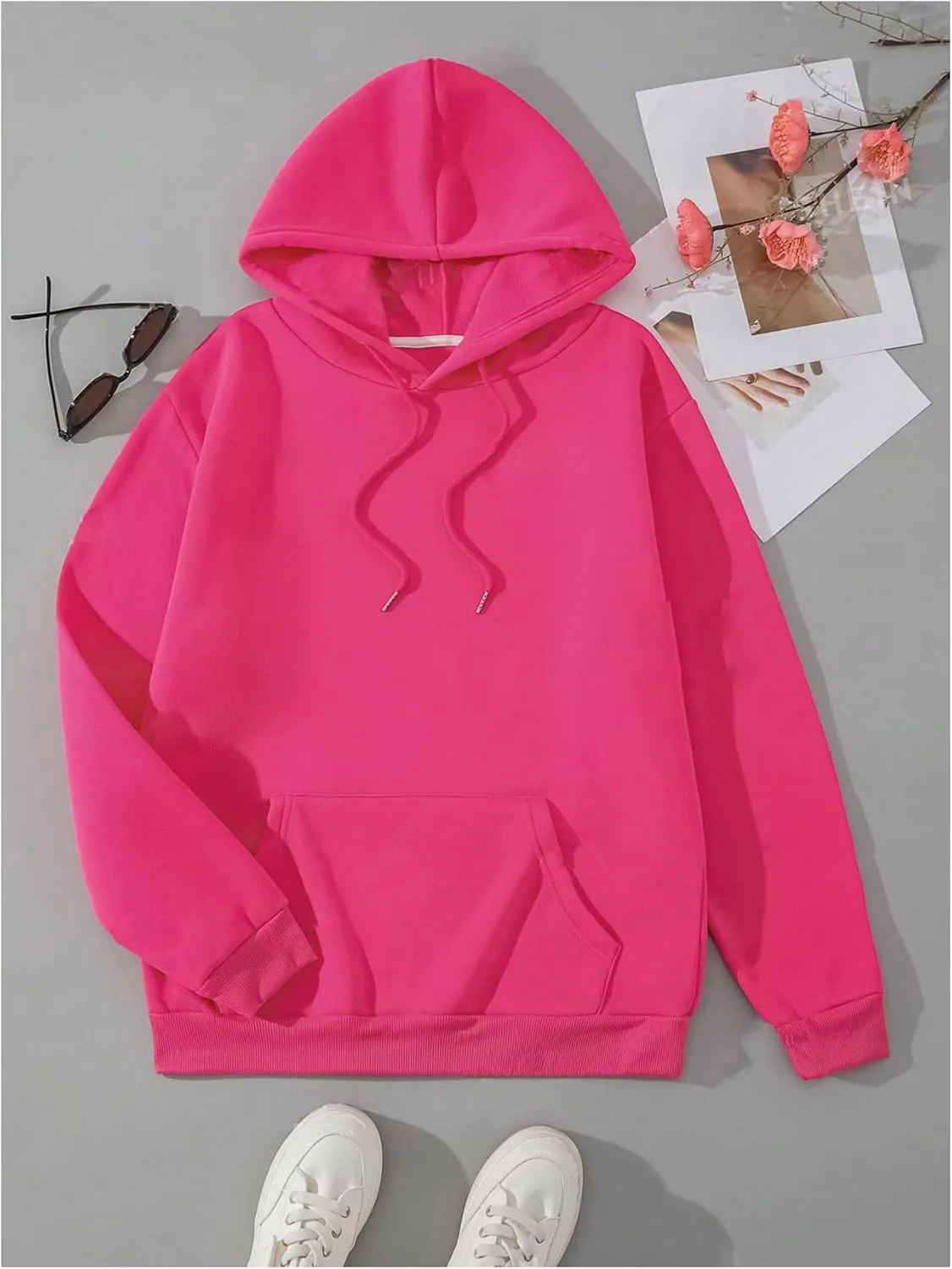 Women's Letter Print Hoodies Oversized Sweatshirt Long Sleeve Tops Pullover Pocketed Streetwear Women Outfits