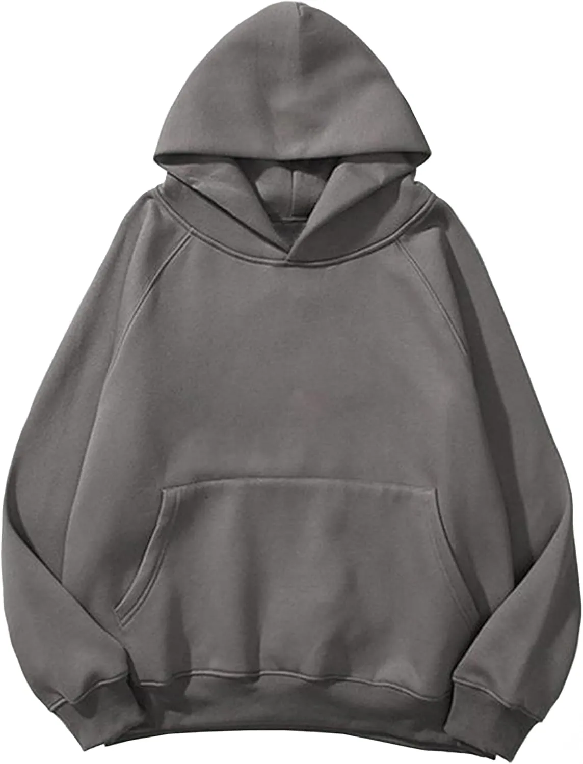 Womens Oversized Hoodies Sweatshirt Basic Solid Long Raglan Sleeves Loose Fleece Hooded Pullover With Kangaroo Pocket