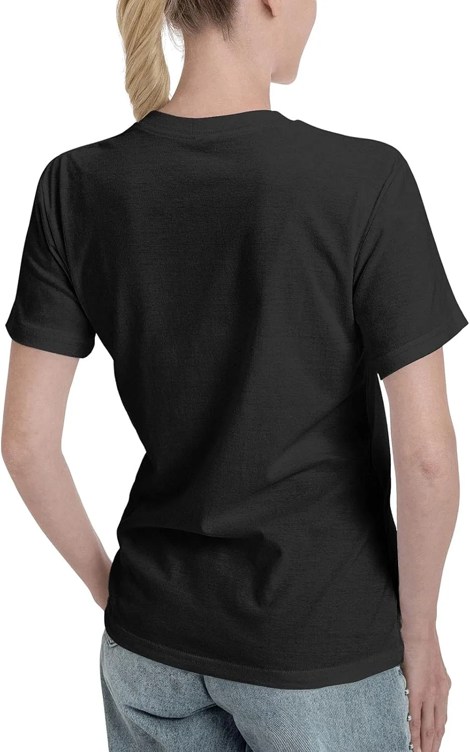 Women's T Shirt Casual V Neck Cotton Tshirt Short Sleeve Tee