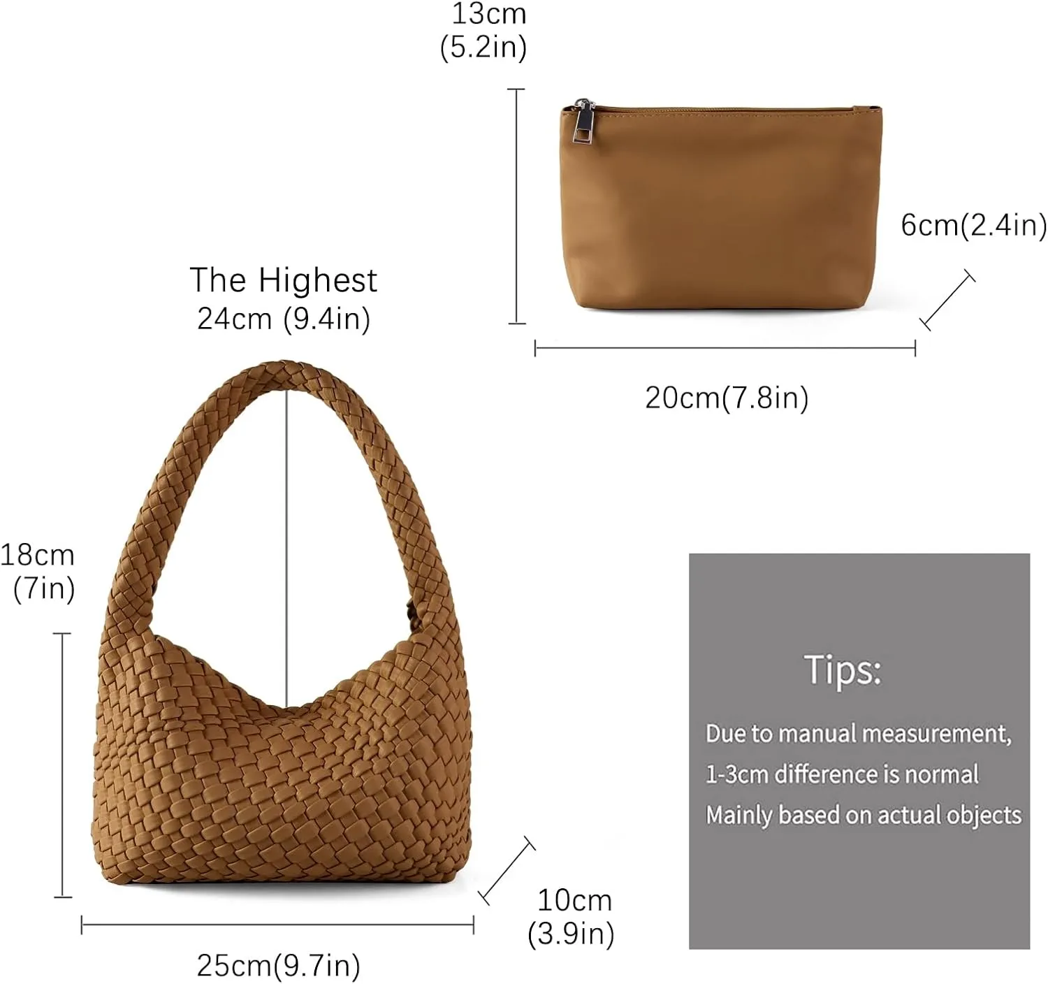Woven Bag for Women, Vegan Leather Handbag and Purse Shoulder Bag Casual Retro Beach Totes Ladies Underarm Bag