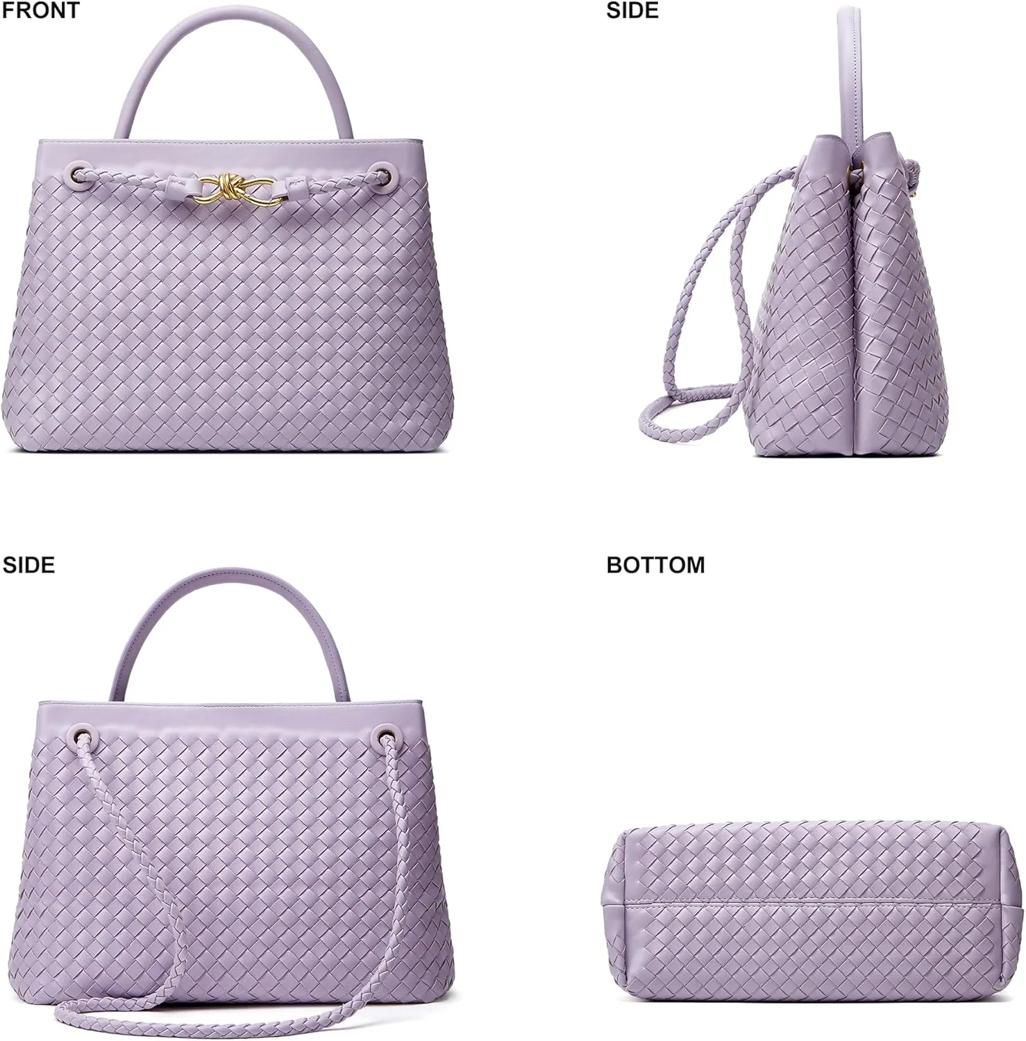 Woven Bags for Women Tote Purse: Vegan Leather Shoulder Handbags - Large Beach Tote - Travel Totes Handwoven Satchel