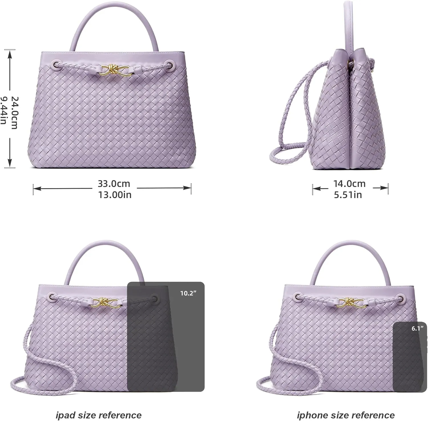 Woven Bags for Women Tote Purse: Vegan Leather Shoulder Handbags - Large Beach Tote - Travel Totes Handwoven Satchel