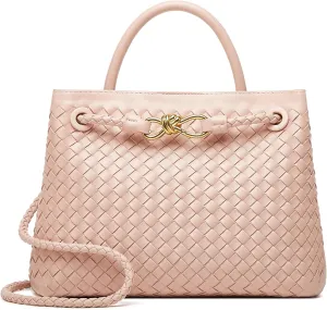Woven Bags for Women Tote Purse: Vegan Leather Shoulder Handbags - Large Beach Tote - Travel Totes Handwoven Satchel