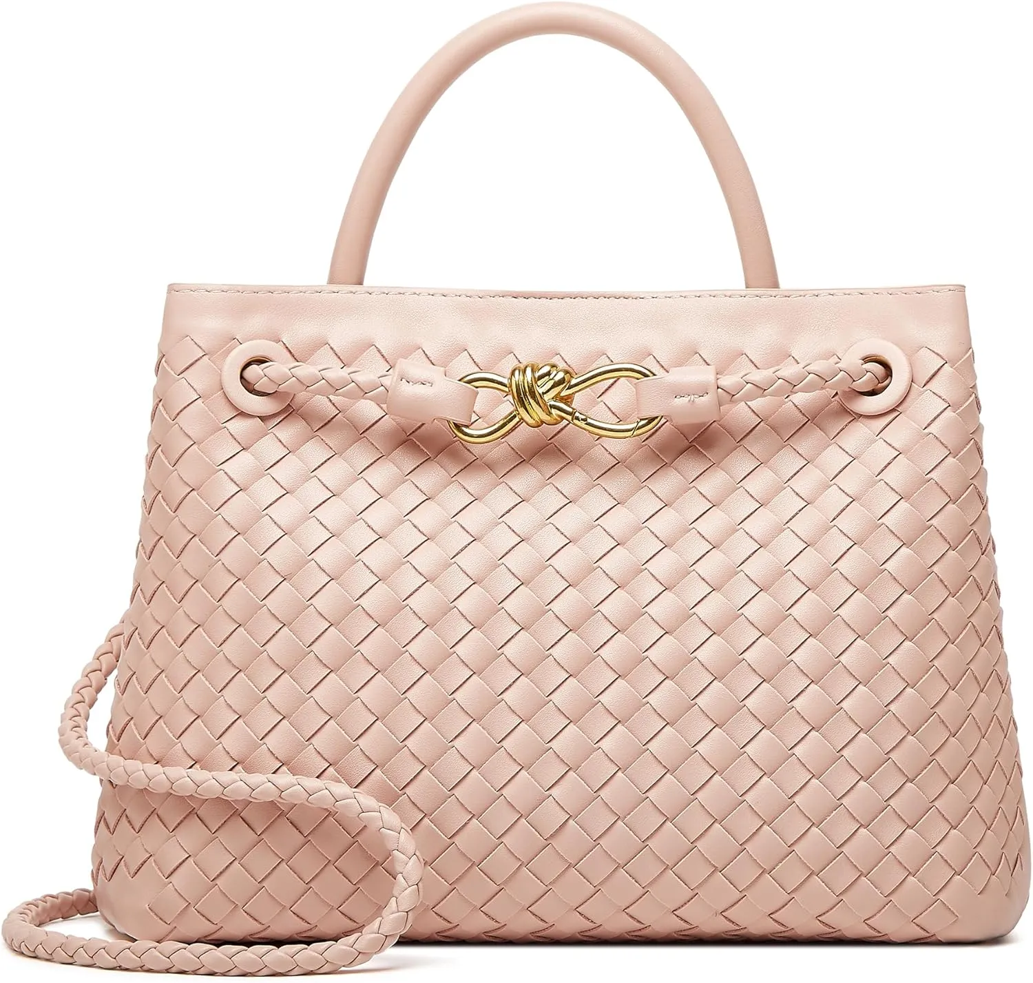 Woven Bags for Women Tote Purse: Vegan Leather Shoulder Handbags - Large Beach Tote - Travel Totes Handwoven Satchel
