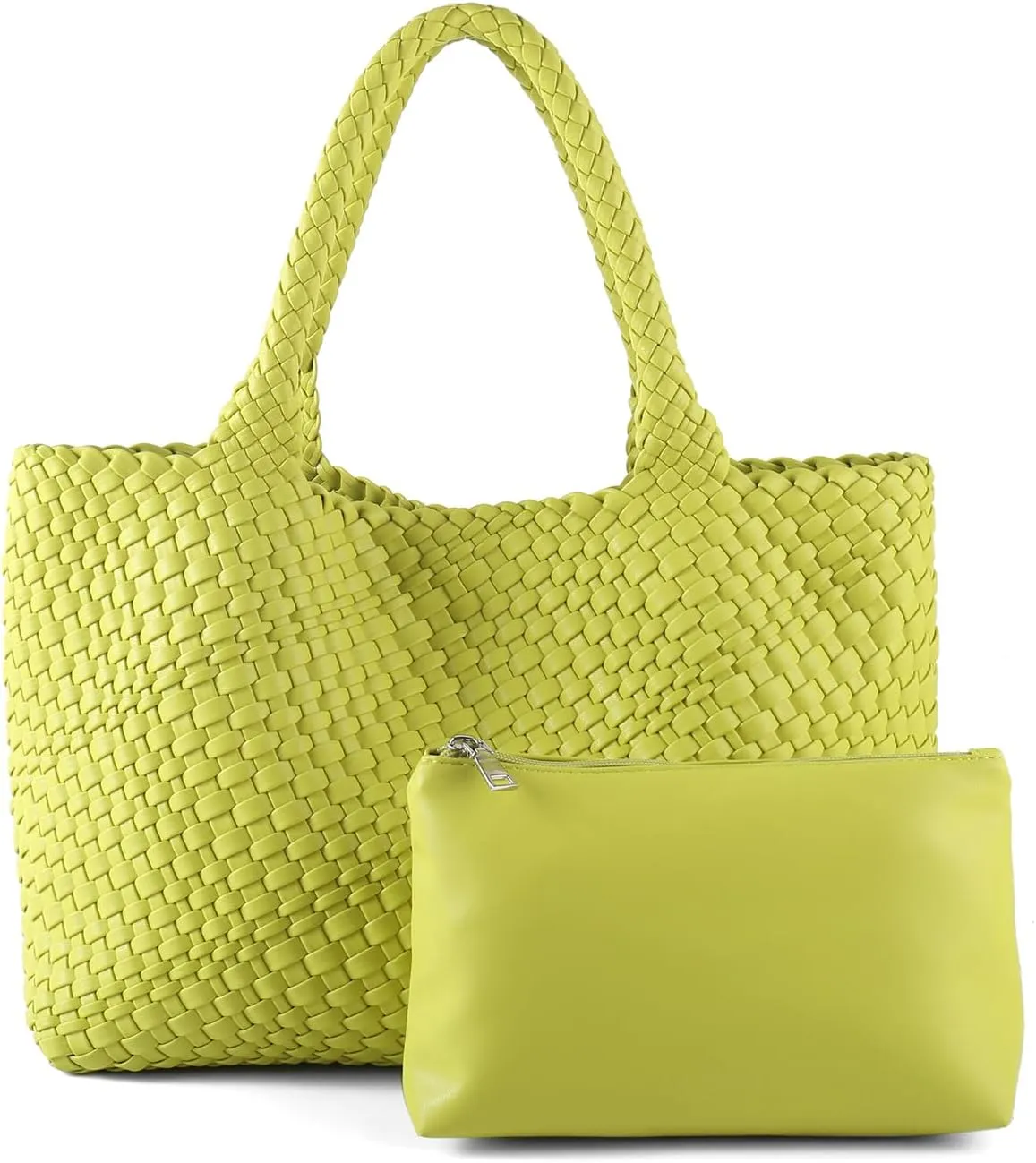 Woven Tote Bag Womens Purse Vegan Leather Shoulder Handbags Fashion Summer Beach Tote Bags Large Travel Totes