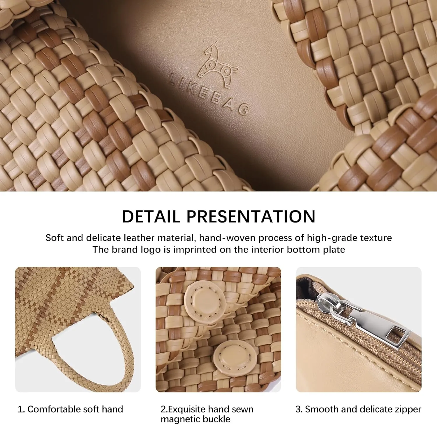 Woven Tote Bag Womens Purse Vegan Leather Shoulder Handbags Fashion Summer Beach Tote Bags Large Travel Totes