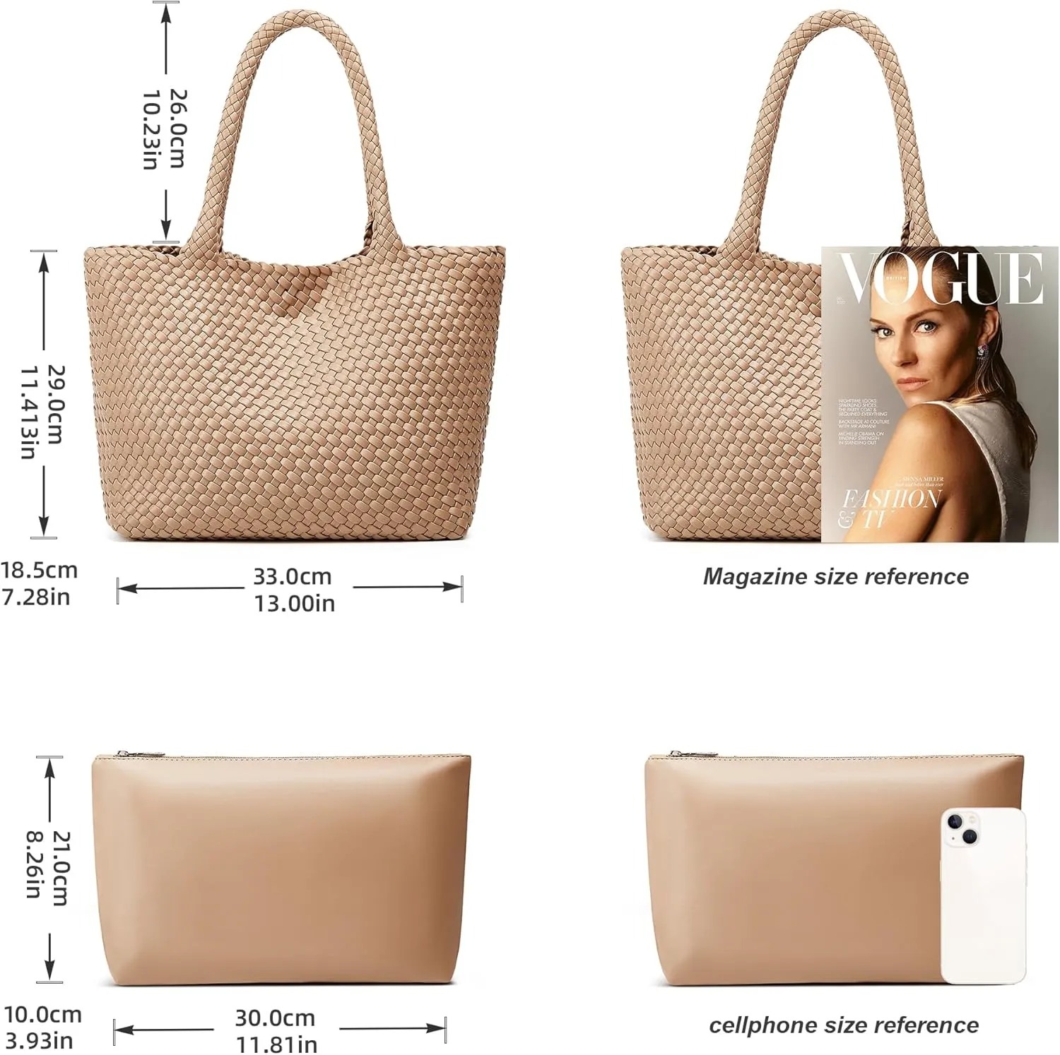 Woven Tote Bag Womens Purse: Vegan Leather Shoulder Handbags - Fashion Summer Beach Tote Bags - Large Travel Totes