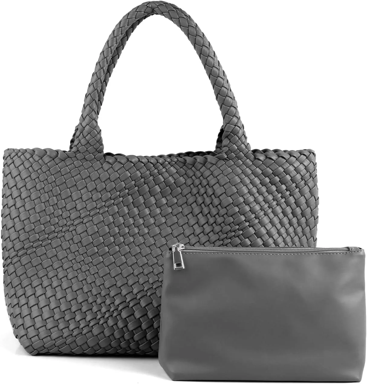 Woven Tote Bag Womens Purse Vegan Leather Shoulder Handbags Fashion Summer Beach Tote Bags Large Travel Totes