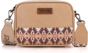 Wrangler Crossbody Bag for Women Aztec Mini Crossover Purse with Guitar Strap