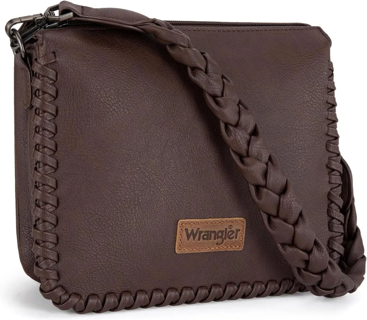 Wrangler Shoulder Bag for Women Crossbody Purse with Woven Strap