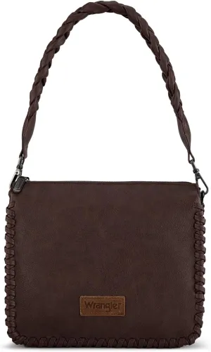 Wrangler Shoulder Bag for Women Crossbody Purse with Woven Strap