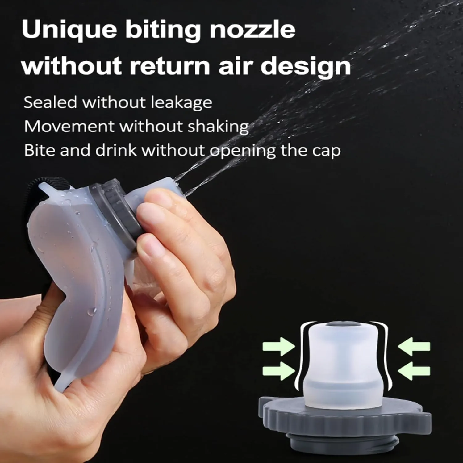 Wrist Sports Water Bottles, Outdoor Wearable HandsFree Silicone 7 Oz Running Water Bottle, Sports Portable Fitness Marathon Rock Climbing Cycling Cup Suitable for Travel Camping Jogging Hiking (White)