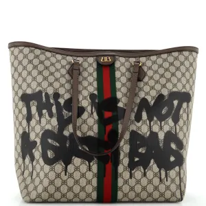 x Gucci The Hacker Project Tote Graffiti BB Coated Canvas Large
