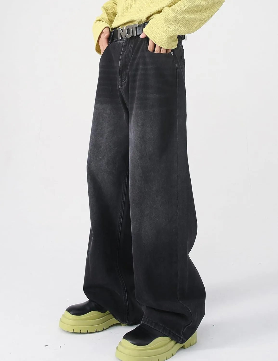 Y2k Baggy Jeans Mens Denim Jeans Wide Leg Pants Hip Hop Skater Jeans Oversized Vintage Streetwear