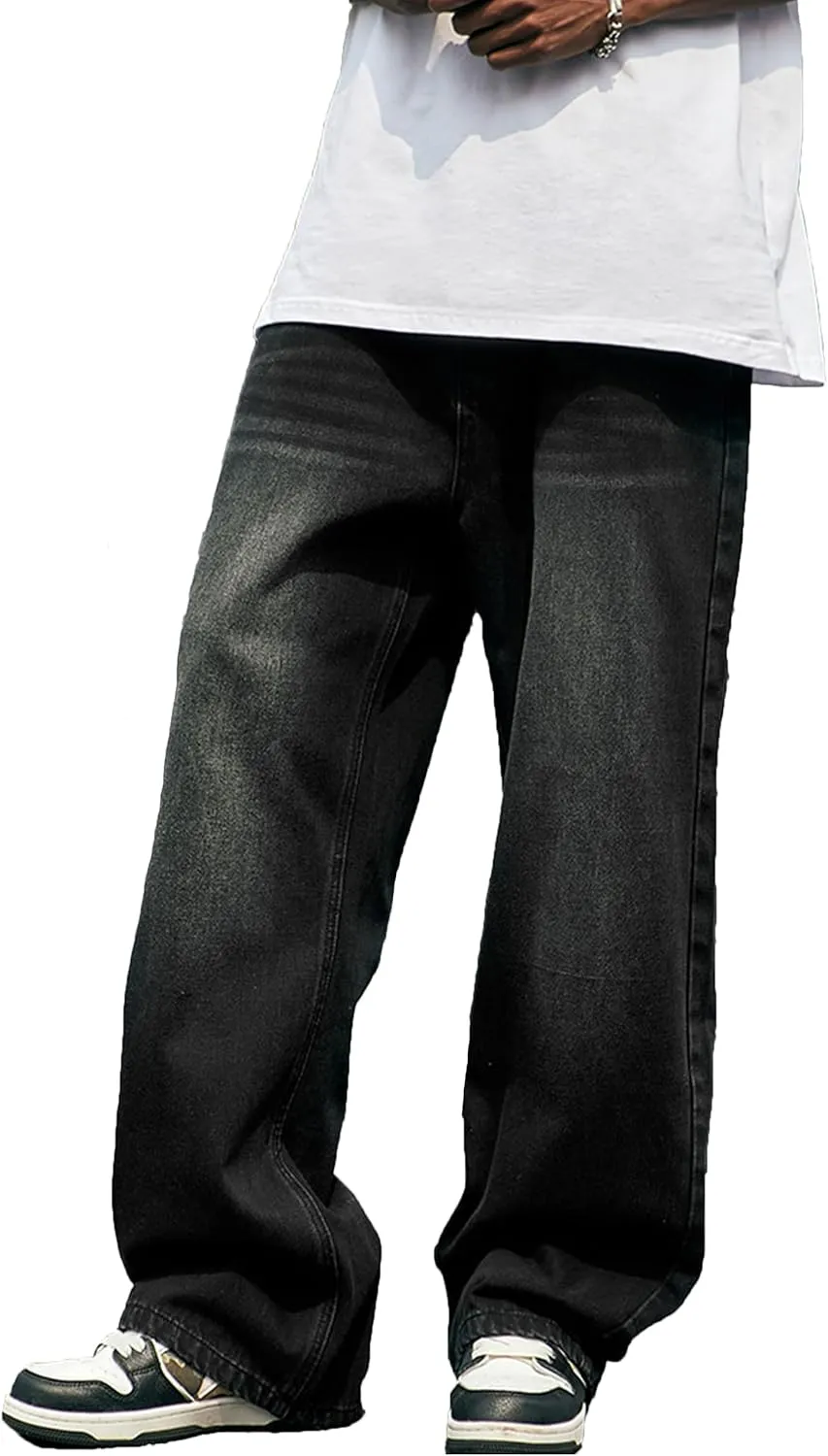 Y2k Baggy Jeans Mens Denim Jeans Wide Leg Pants Hip Hop Skater Jeans Oversized Vintage Streetwear