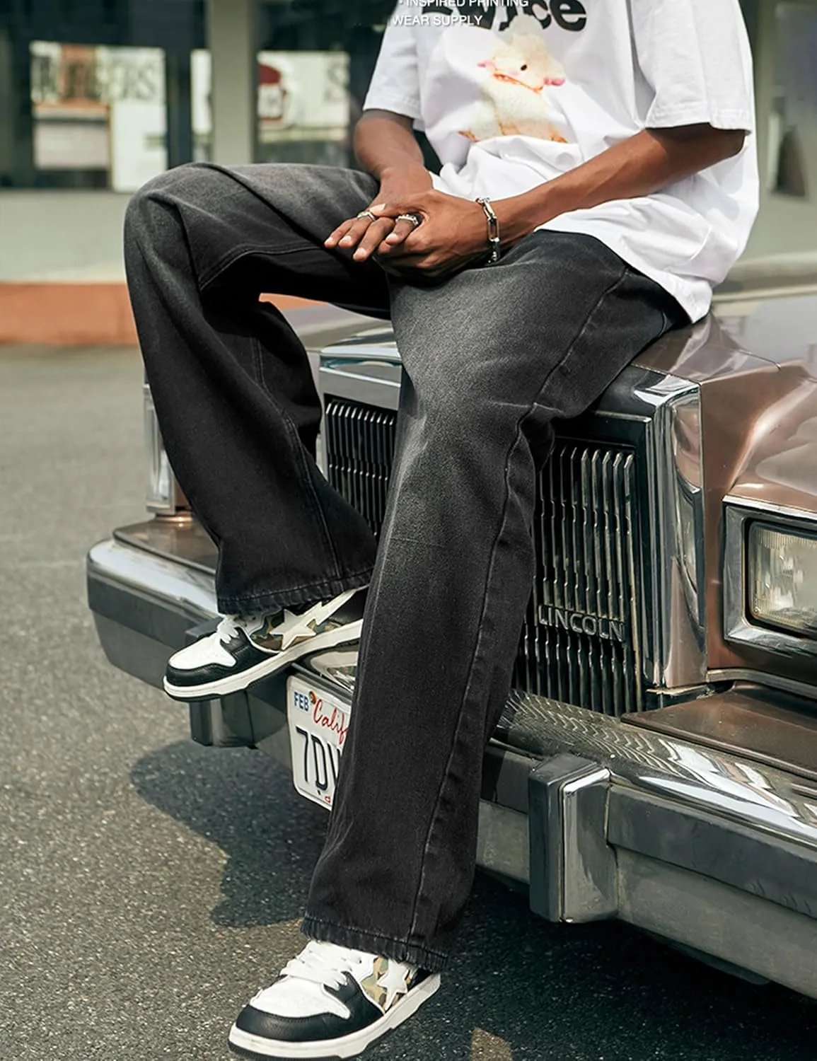 Y2k Baggy Jeans Mens Denim Jeans Wide Leg Pants Hip Hop Skater Jeans Oversized Vintage Streetwear