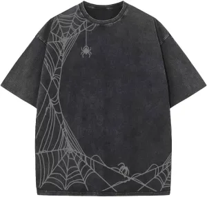 Y2K Graphic T-Shirts Vintage Oversized Tees Streetwear Casual Acid Washed Tops for Men Women