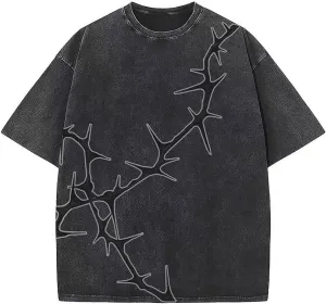 Y2K Graphic T-Shirts Vintage Oversized Tees Streetwear Casual Acid Washed Tops for Men Women